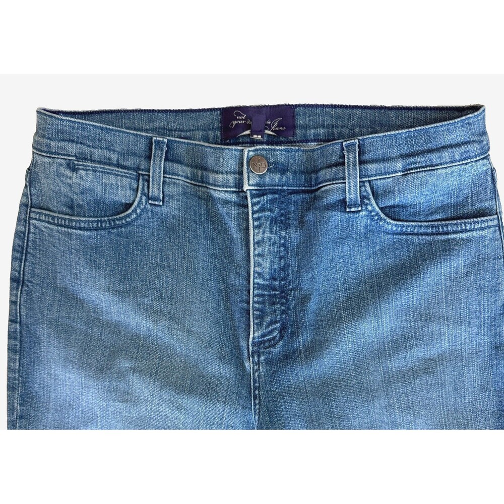 NYDJ Lift Tuck Jeans Womens 12 Blue Straight Leg Stretch Denim USA Made Classic - Picture 3 of 9